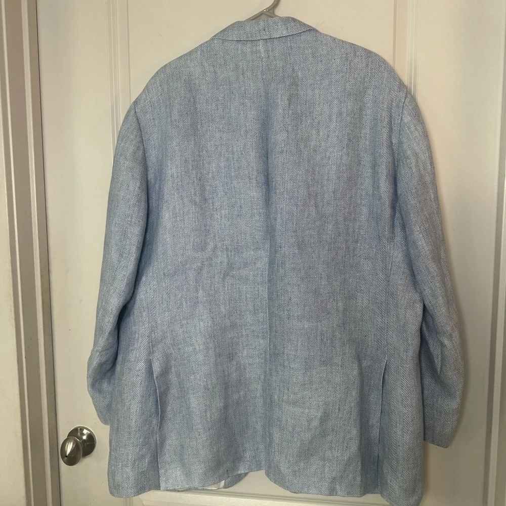 Ben Silver Charleston Linen Luxe Fabric Blue Quiet Luxury Blazer/ Sport Coat,51T